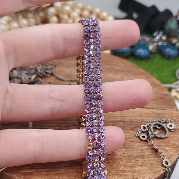 Swarovski Jewelry - Swarovski Elegant Purple Crystal Bracelet  B3305 Missing One Stone
